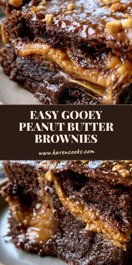 Peanut Butter Brownie Recipe: The Ultimate Ultra-Fudgy Swirl with a Shiny Crinkle Top 4 A stack of thick, fudgy brownies with a glossy peanut butter swirl and roasted peanuts on top (peanut butter brownie recipe).