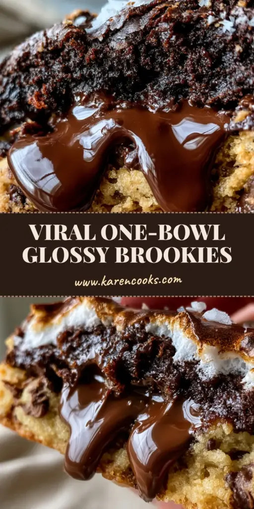 Brookie Cookies: The Ultimate Fudgy Brownie and Chewy Chocolate Chip Hybrid 4 A close-up of a stacked pile of brookie cookies showing the distinct dark chocolate brownie layer and golden cookie base with flaky sea salt.