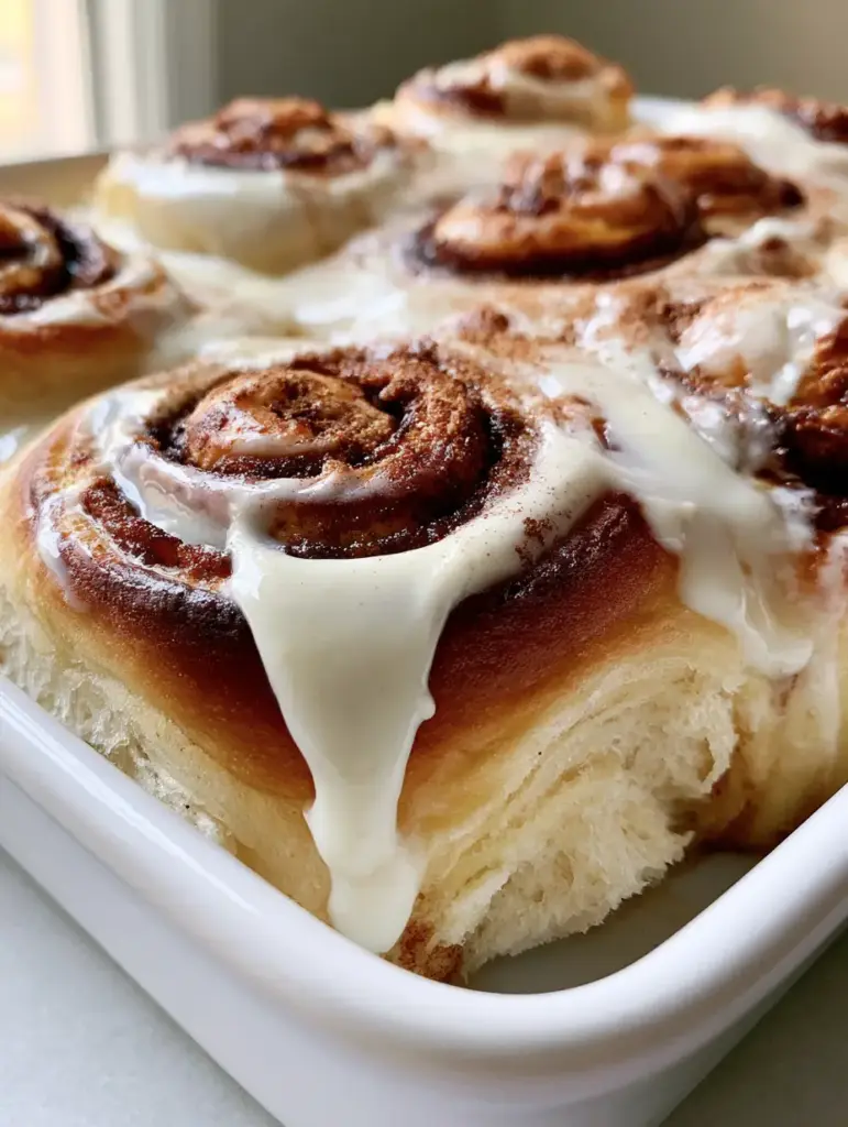Smartphone photo showing the airy brioche crumb and golden toasted edges of overnight cinnamon rolls.