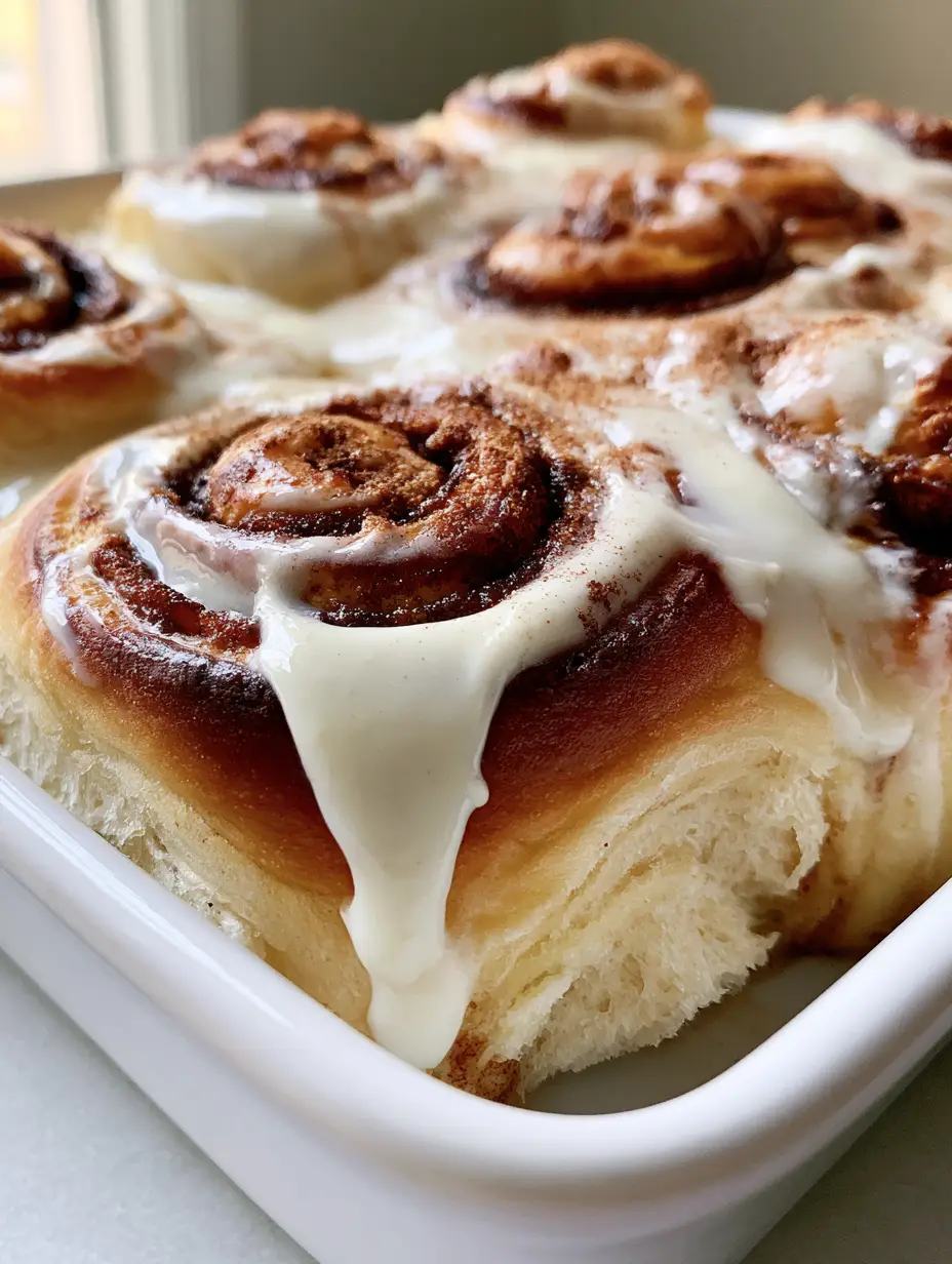 Smartphone photo showing the airy brioche crumb and golden toasted edges of overnight cinnamon rolls.