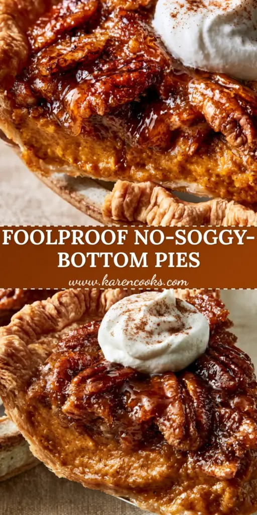 Thanksgiving Pie Recipes: The Ultimate Maple Pecan Pumpkin Fusion 4 A perfect slice of pumpkin pecan pie with a flaky crust and maple glaze topping. (Thanksgiving pie recipes)