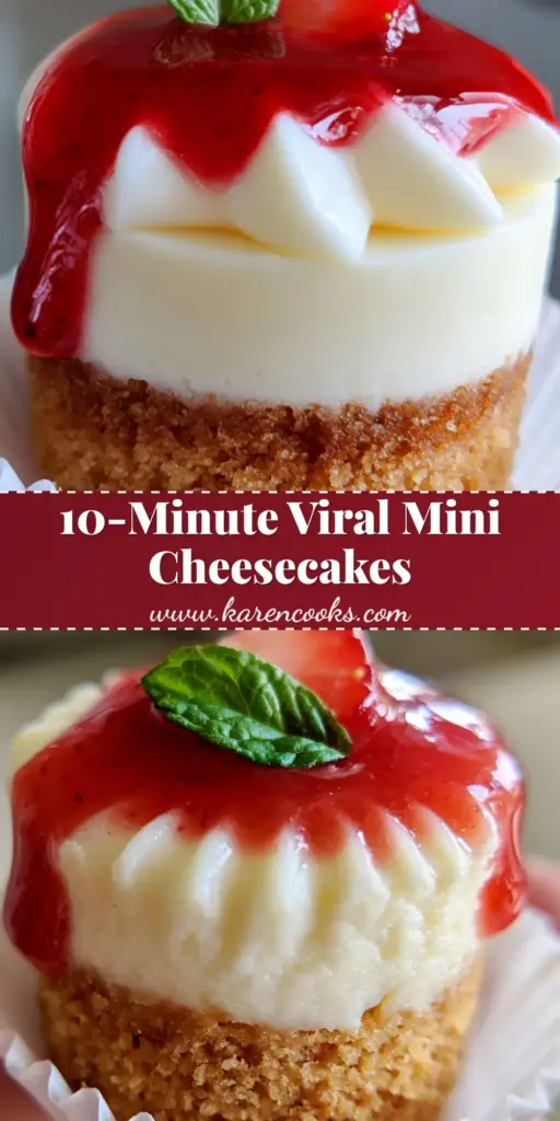 Mini Cheesecake Recipes with Luscious Strawberry Coulis 4 A handheld mini cheesecake in a white fluted liner with glossy strawberry coulis dripping down the side. (mini cheesecake recipes)