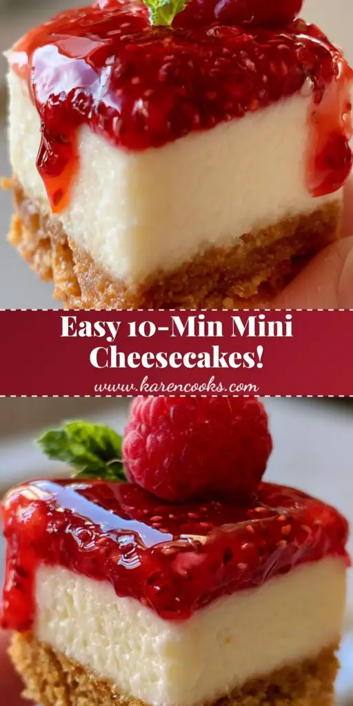Mini Cheesecake Recipe: The Ultimate Guide to Smooth Ivory Bites with Strawberry Glaze 4 A single perfect mini cheesecake recipe held in a POV close-up with clean layers, strawberry glaze, and mint garnish.
