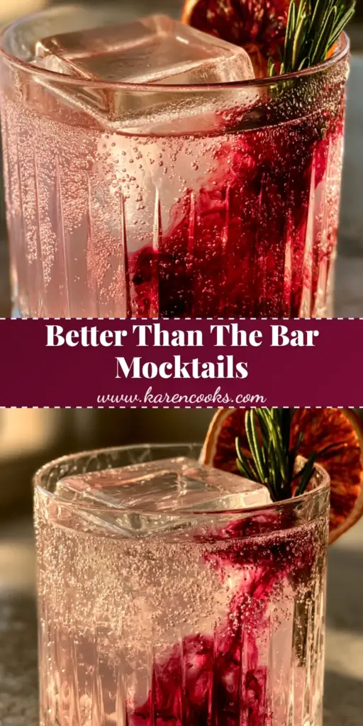 Mocktail Recipes: The Botanical Hibiscus and Sparkling Grapefruit Spritz 5 A sophisticated botanical hibiscus and grapefruit mocktail in a crystal glass with clear ice and rosemary. (mocktail recipes)