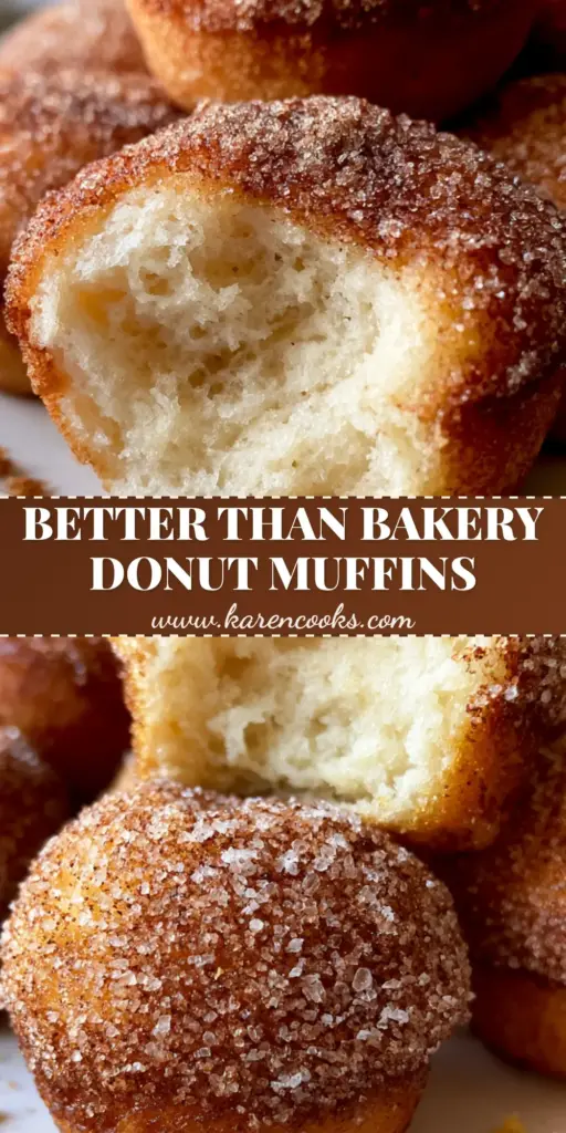Sour Cream Doughnut Muffins with a Thick Cinnamon Sugar Crust 4 A stack of golden brown sour cream doughnut muffins with thick cinnamon sugar crust on a white plate.