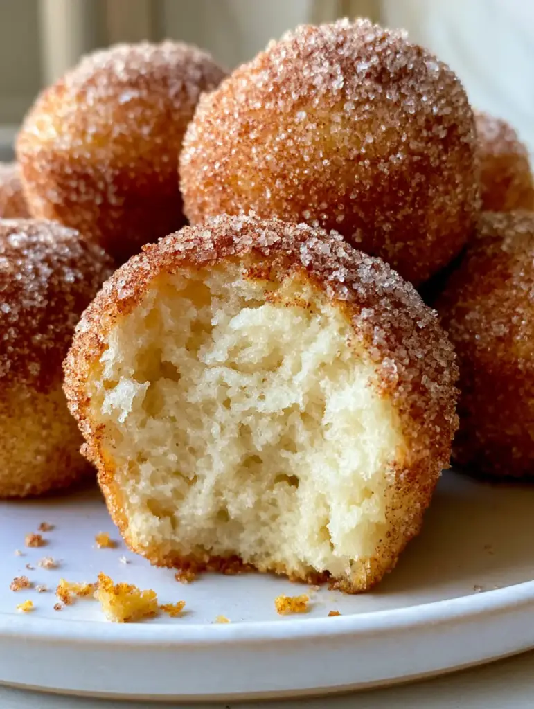 Sour Cream Doughnut Muffins with a Thick Cinnamon Sugar Crust 1 Close up of the thick granulated cinnamon sugar crust on a golden brown doughnut muffin dome.