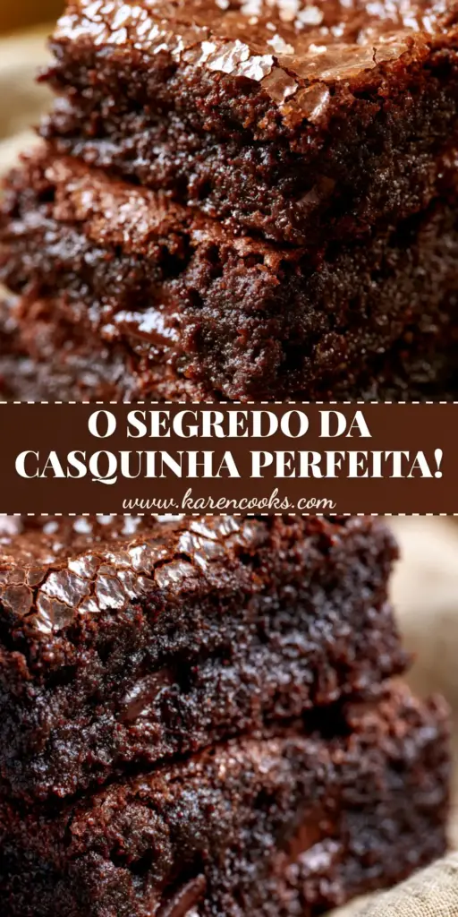 Brownie de chocolate: The Ultimate Guide to the Perfect Crackled Crust 4 A thick stack of Brownie de chocolate with a shiny crackled crust and flaky sea salt in warm sunlight.