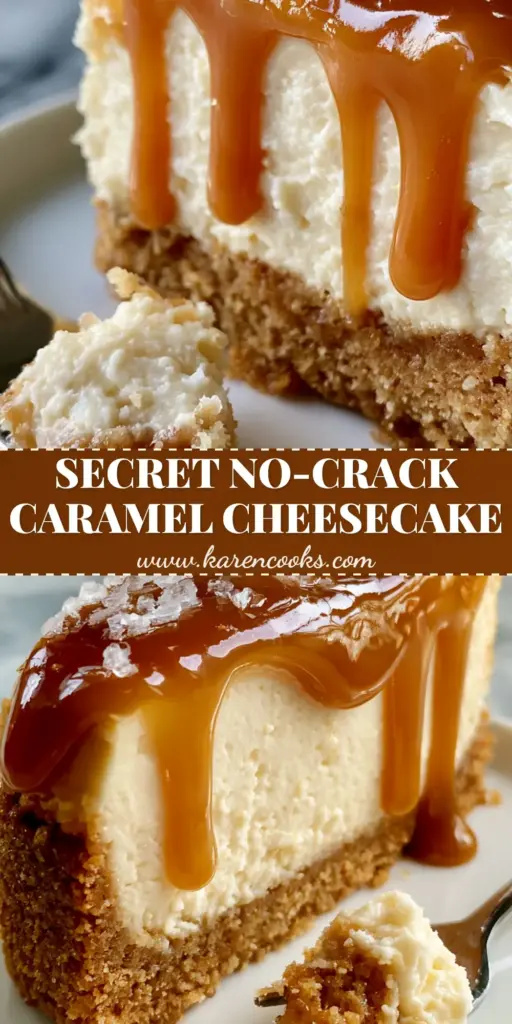 Salted Caramel Cheesecake with a Thick Graham Cracker Crust 4 A professional tall slice of salted caramel cheesecake with a thick graham cracker crust and heavy amber caramel drips on a white plate. (salted caramel cheesecake)