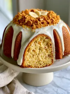 Slices of pound cake banana pudding showing an ultra-moist yellow crumb and sweet banana flecks.