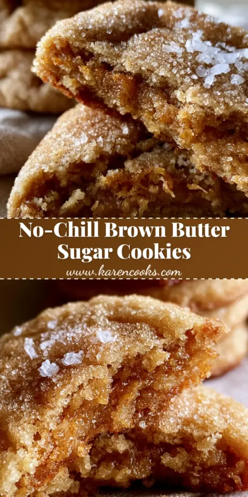 Brown Butter Sugar Cookies: The Ultimate Thick and Chewy Recipe 4 A stack of thick, pillowy Brown Butter Sugar Cookies with crinkled tops and sea salt on a linen napkin.