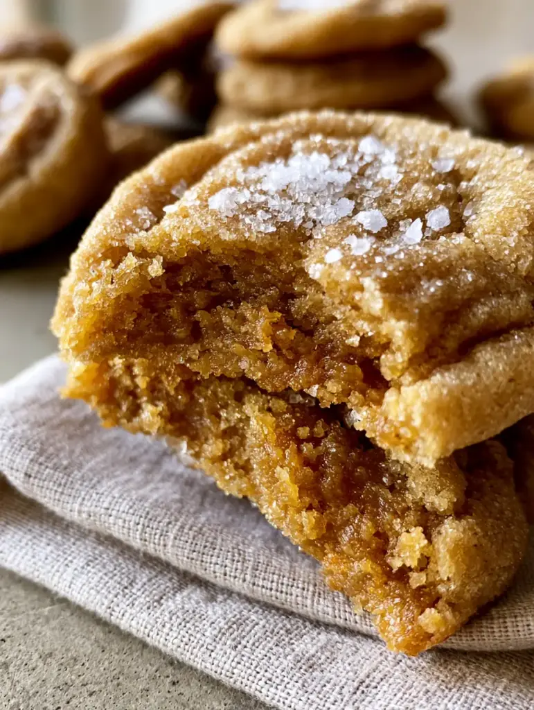 Brown Butter Sugar Cookies: The Ultimate Thick and Chewy Recipe 1 Overhead view of thick golden sugar cookies with caramelized brown butter flecks and sparkling sugar.