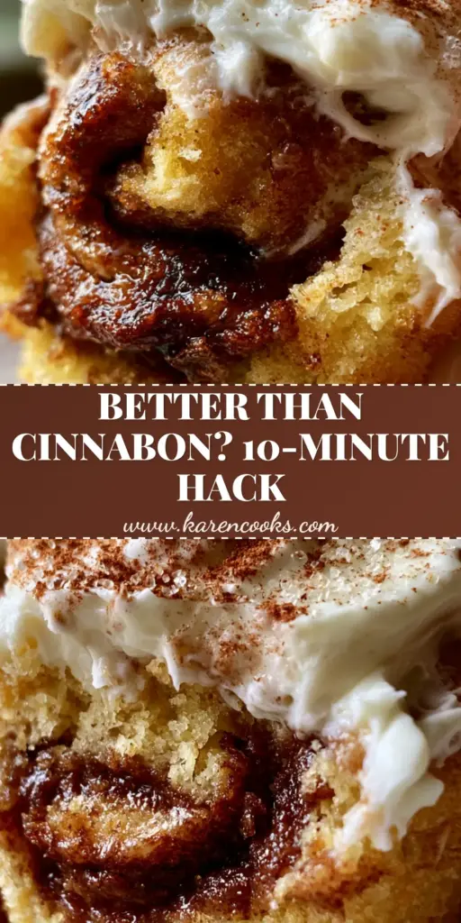 A close-up vertical shot of cinnamon roll cupcakes with thick cream cheese frosting and a molten cinnamon swirl, perfect for Pinterest.
