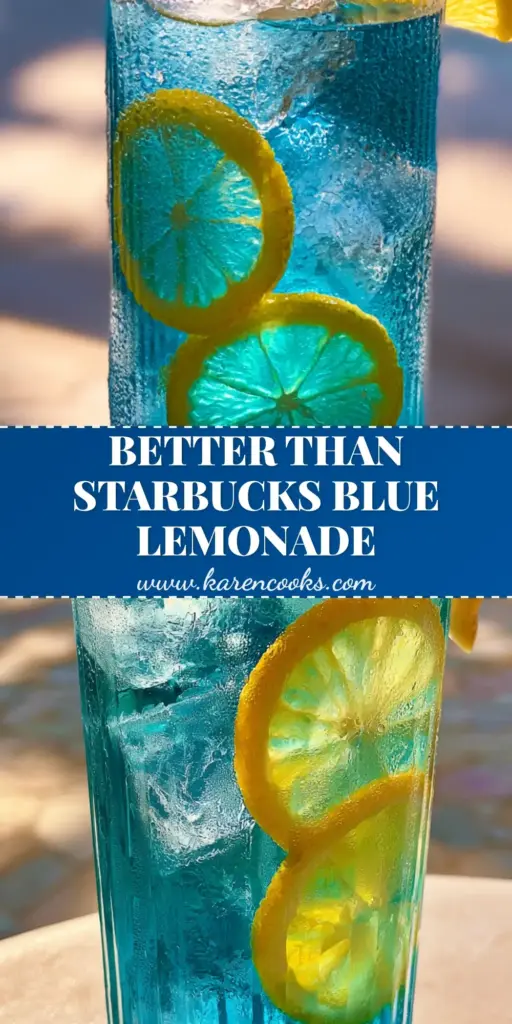 Blue Lemonade: The Ultimate Aesthetic Summer Refreshment 4 A tall ribbed glass filled with electric blue lemonade, garnished with a lemon wedge and mint, featuring clear ice cubes and fine condensation.
