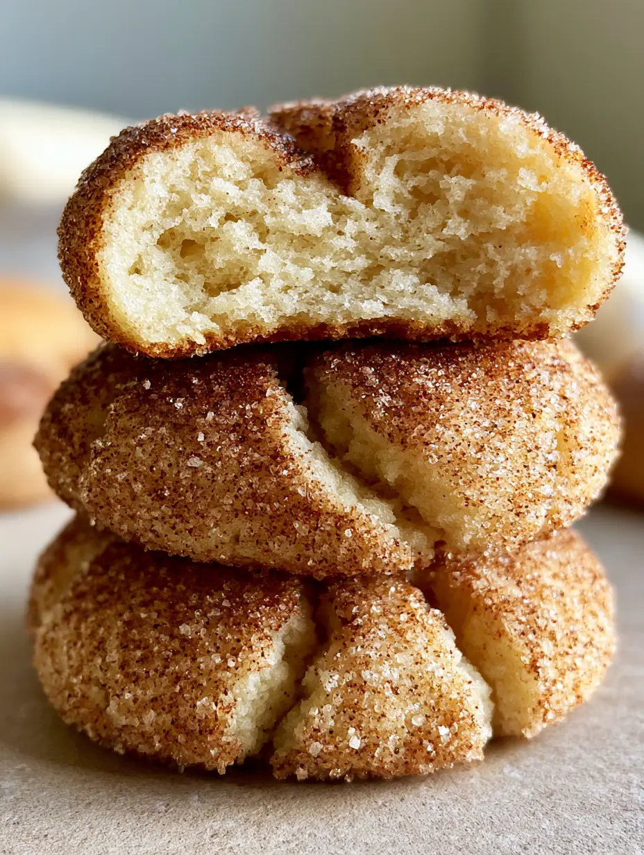 Snickerdoodle Cookie Recipe: The Best Thick and Pillowy Bakery Style 3 Close up of a thick snickerdoodle cookie broken open to show the soft aerated interior. (snickerdoodle cookie recipe)