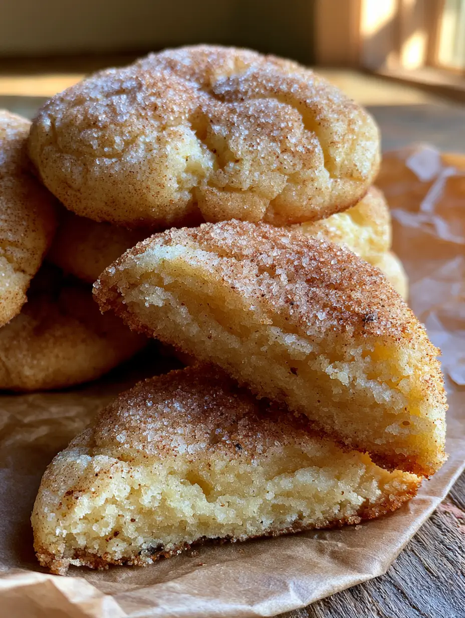Brown Butter Snickerdoodle Cookies (The Ultimate Chewy Recipe) 3 Extreme close up of brown butter snickerdoodle cookies showing the cracked cookie surface and cinnamon sugar crystals.