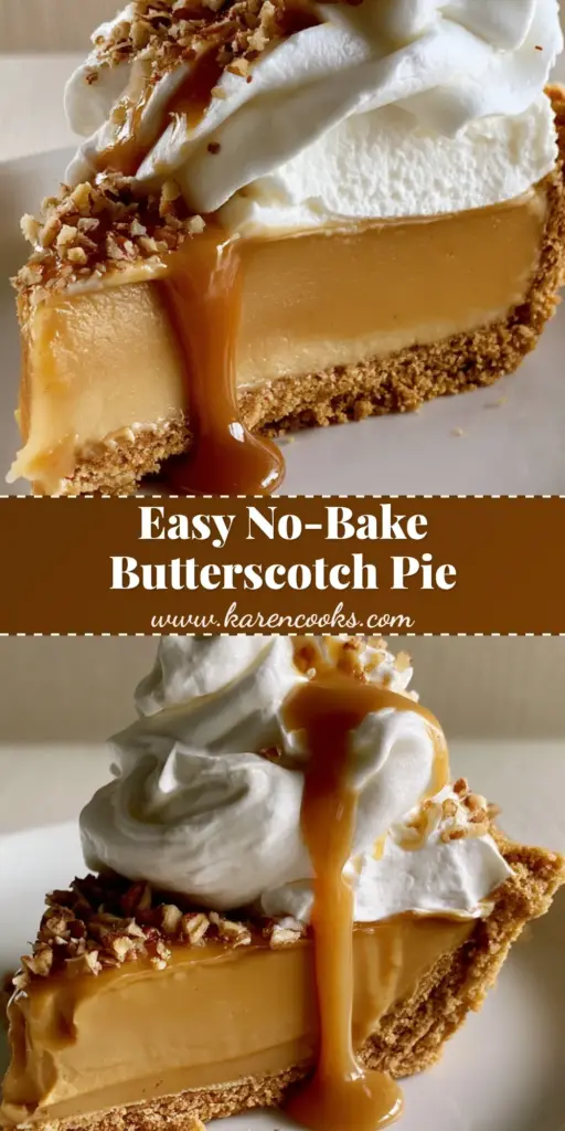 Butterscotch Cream Pie: The Ultimate Guide to a Firm and Velvety Masterpiece 4 A handheld smartphone photo of a single perfect slice of butterscotch cream pie with a thick graham cracker crust, firm pudding layer, and billowy whipped cream garnish.