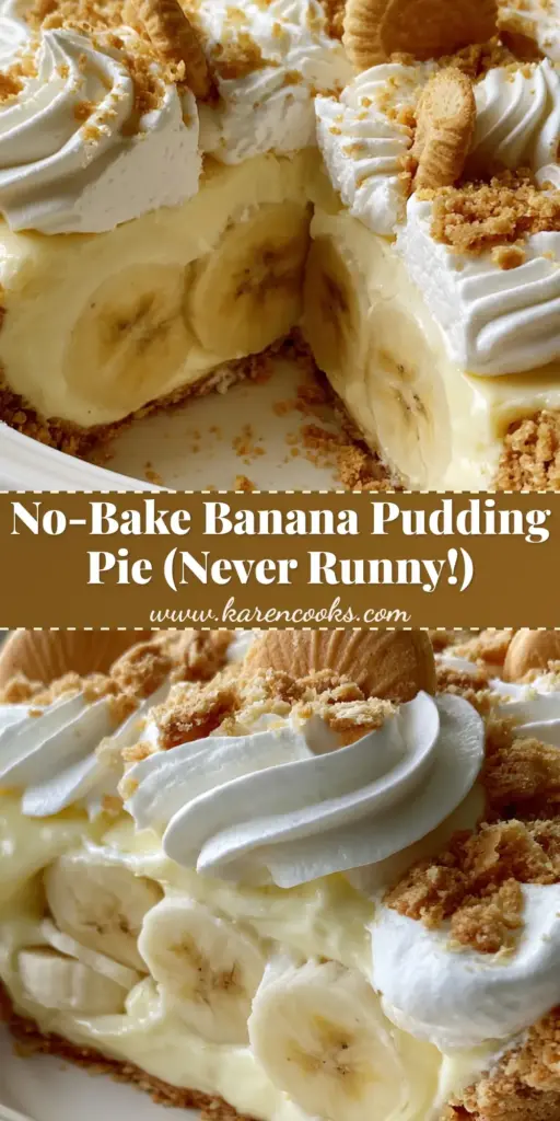 Banana Pudding Pie with a Golden Chessmen Cookie Crust 5 A perfectly sliced Banana Pudding Pie in a white ceramic dish featuring distinct custard layers and Chessmen cookie crust.